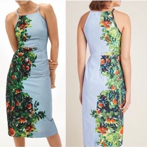 Anthropologie Maeve Orange Tree Dress